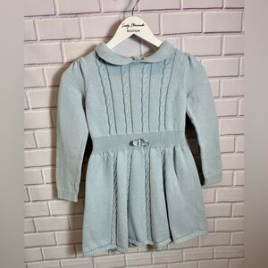 Gymboree Light Blue Cable Knit Sweater Dress Girls Size 10